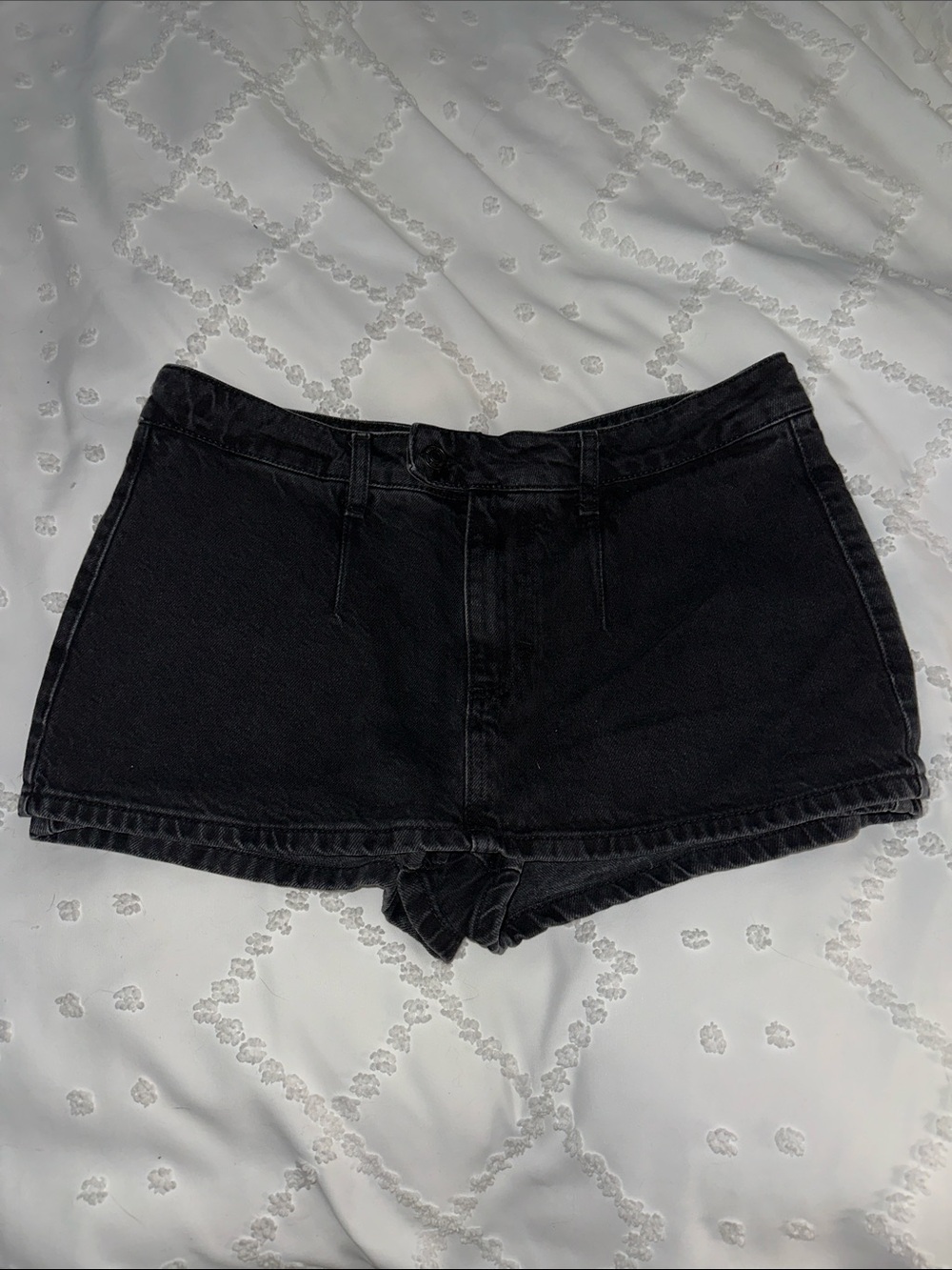 We The Free Black Mid-Rise Denim Skort